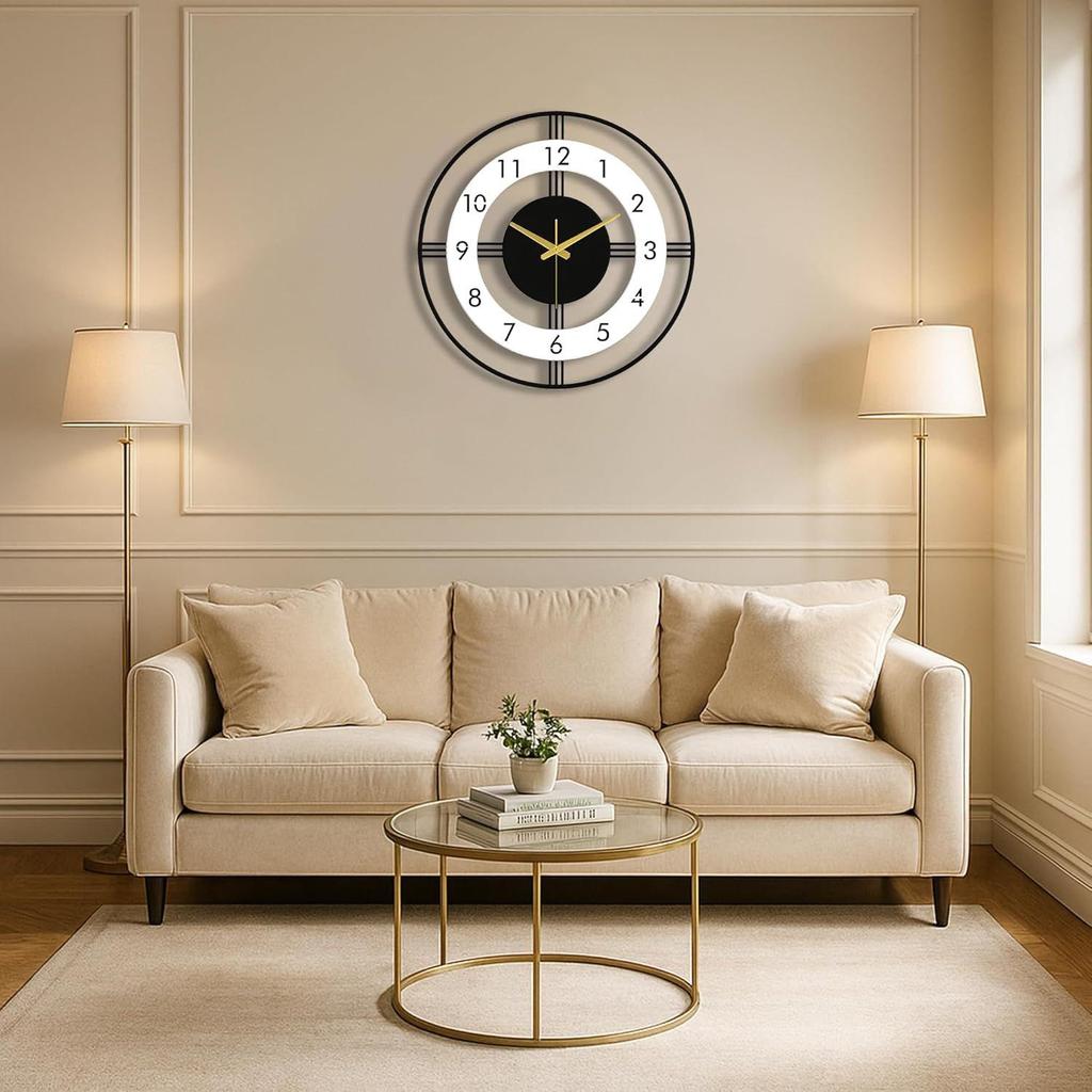 Designer Big Wall Clock for Living Room Stylish Latest Modern | Silent Wall Clock for Bedroom | Luxury Premium Fancy Antique Unique Metal Wall Watch