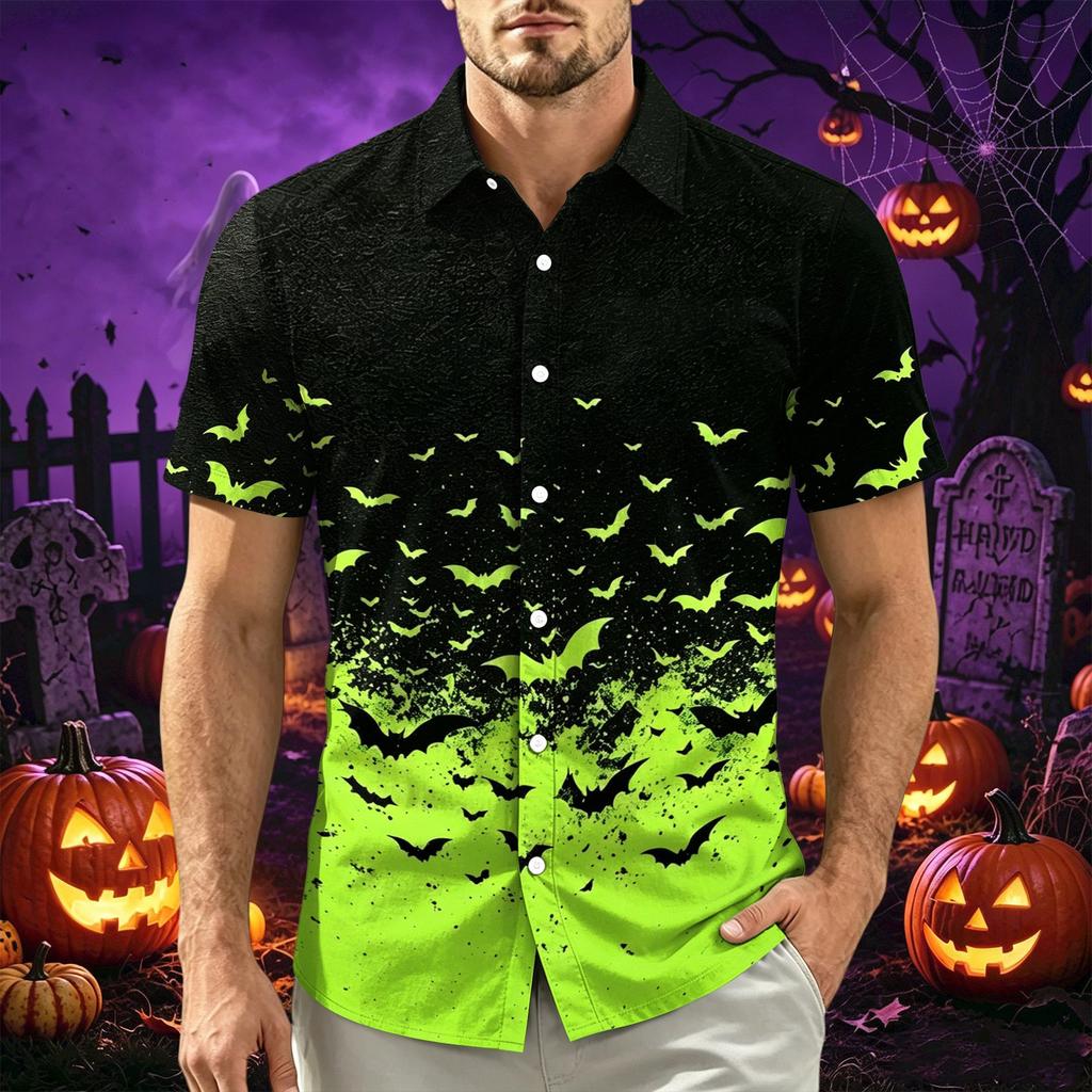 Men's Casual Short Sleeve Button-Down Shirt for Everyday Wear