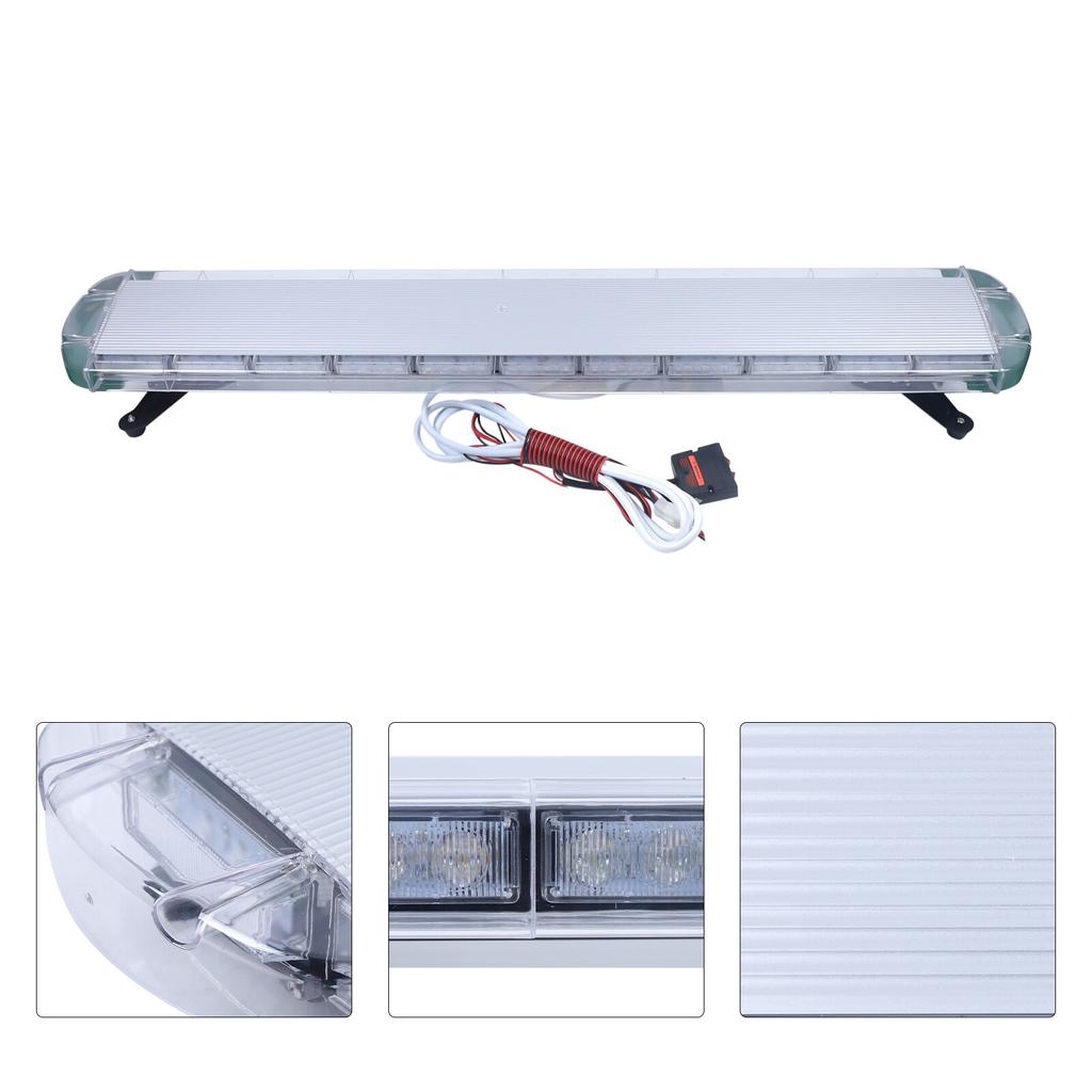 96LED Strobe Light Bar, Bright Emergency Warning Beacon, 12V-24V Universal Vehicle Roof Mount W/ Horn Switch for Trucks, SUVs