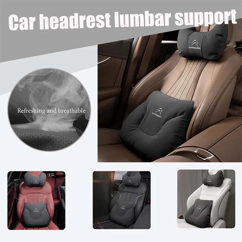 Car Headrest Lumbar Pillow Neck Waist Support Backrest Cushion For Citroen Jumper Celysee Cactus Picasso Aircross Saxo Grand aiu256