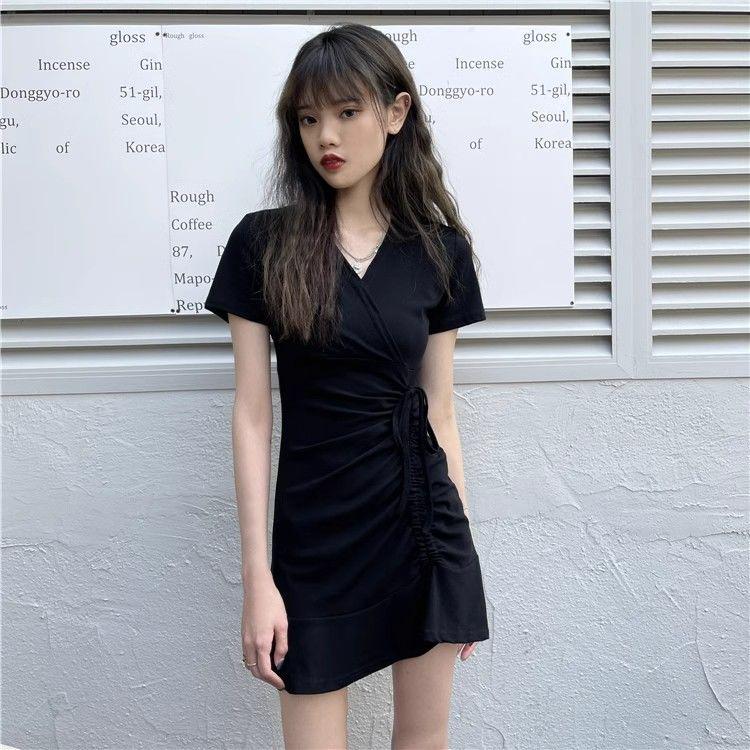 

Pure Desire Black Summer Fishtail Dress with Waist-Cinching Drawstring XS (recommended for 35-40 kg) чёрный