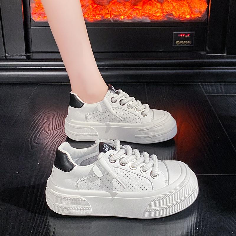 

Дышащие новые маленькие белые туфли для студентов Ins модные универсальные туфли на платформе повседневные сетчатые туфли модные 35 белый