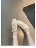 Cowhide Version of Old Leather Round Head Flat Bottom Sports and Leisure Shoes German Training Shoes Women's Board Shoes Lace-up Versatile White Shoes