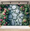 Valentine's Day Photography Background Flowers Pathway Green Grass Rose Petals Stone Road Couples Portrait Backdrop Photo Studio
