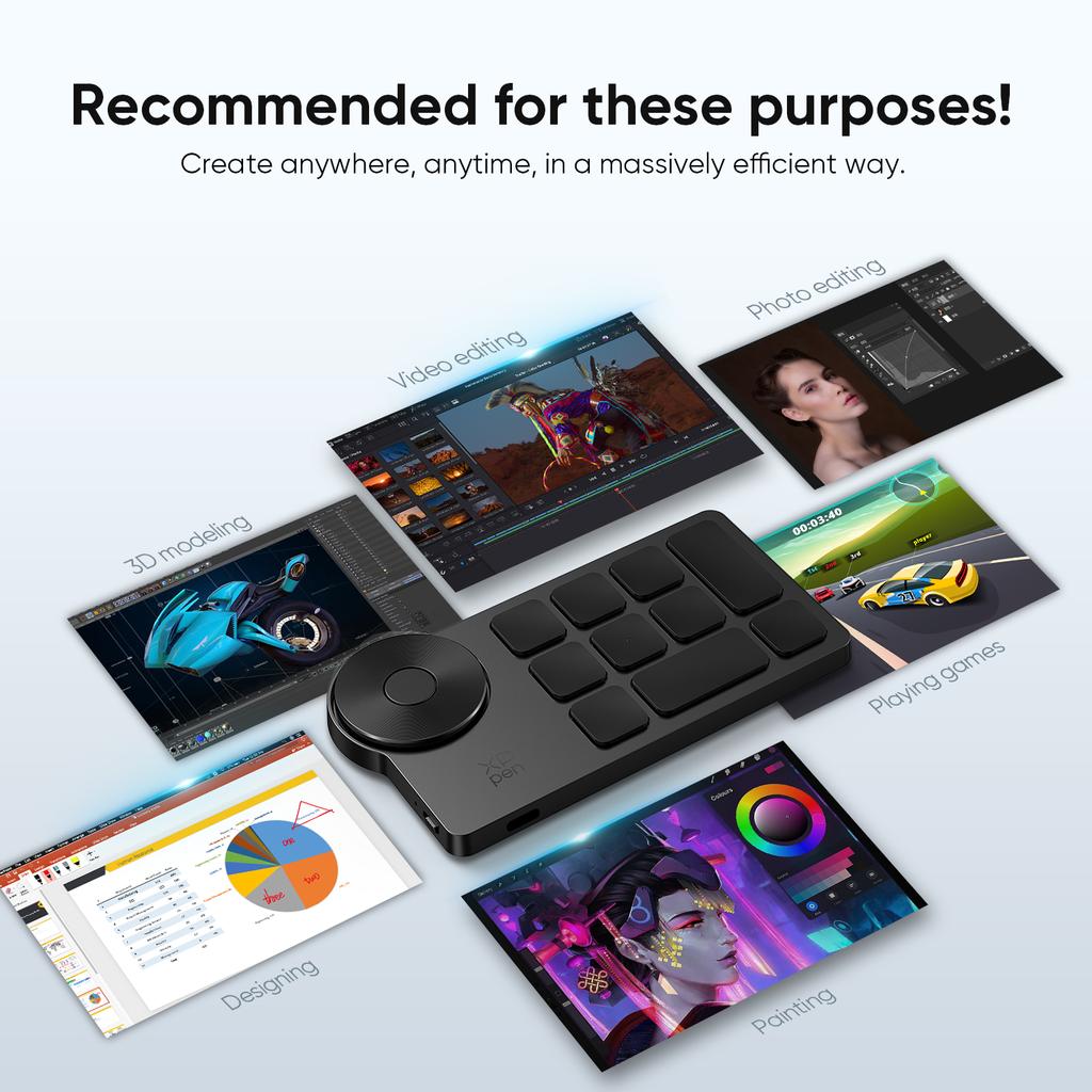 Wireless Shortcut Remote Express Key Bluetooth 5.0 Customizable Shortcut Keys For Graphic Tablet Pen Display Monitor