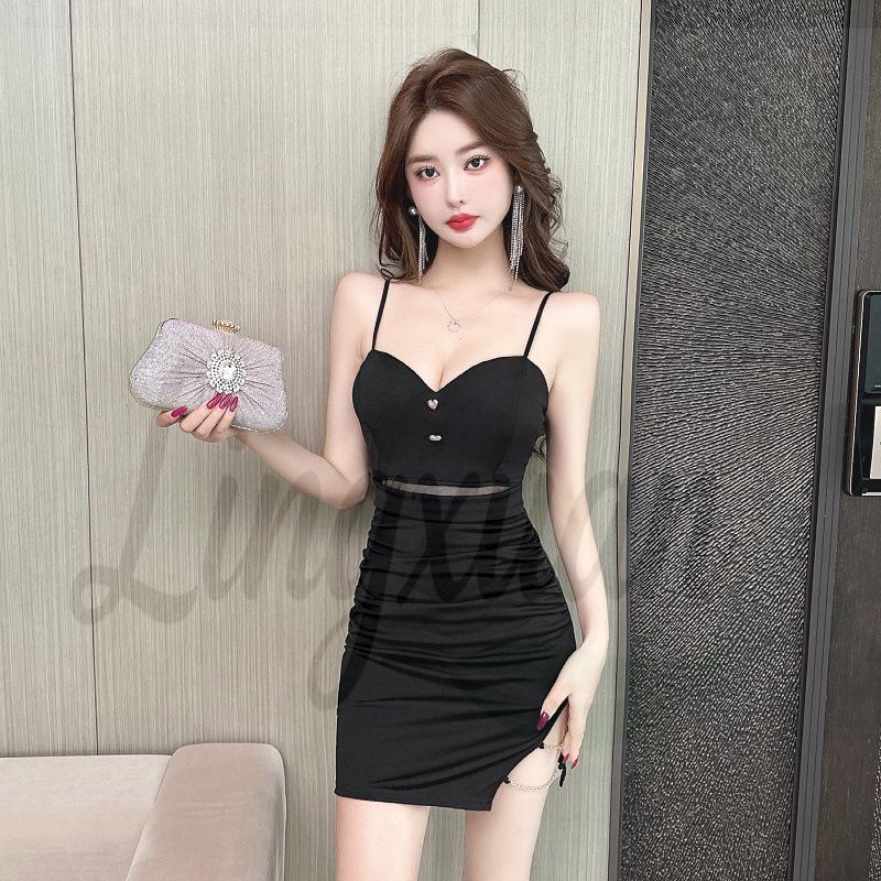 Elegant Strapless Waist-Cinched Bodycon Mini Dress L чёрный