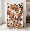 Throw Blanket Cute Golden Retriever Dog Animal Pattern Soft Cozy Bedding Sofa Blankets Pet Lover Birthday Gift Blanket