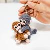 Handmade Monkey Keyring Bag Charm Knitted Doll Hanging Ornament Crochet Keychain  Daily Use