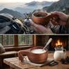 Wooden Salad  Mug Built in Side Handle Coffee Mug Lightweight Handle  Cup  Afternoon Tea