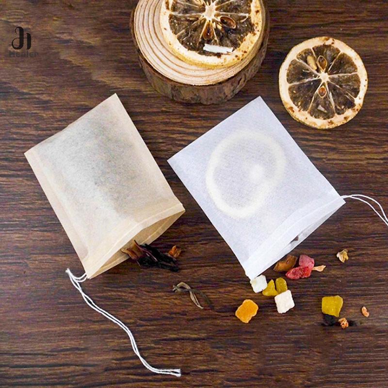100Pcs/Lot Tea Bag Teabags Biodegradable Paper Drawstring Eco-Friendly Filter Empty Loose Leaf Powder Herbal Medicine Strainer