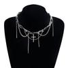 Cross Pendant Necklace For Women Light Luxury Tassels Clavicle Chain Cool Choker Exquisite Fashion Necklace Jewelry Gifts