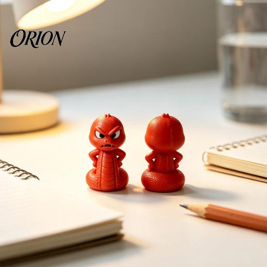 Miniature Snake Statue 3D Printed Ornament, Cartoon Angry Little Figurine, Figurine Durable PLA Desktop Decoration for Home Office Desk Display Unique