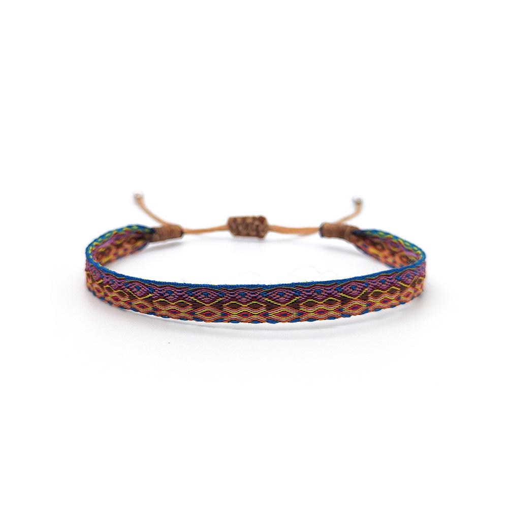 

Браслет ручной работы с колумбийским этническим узором - ретро-стиль для девочек