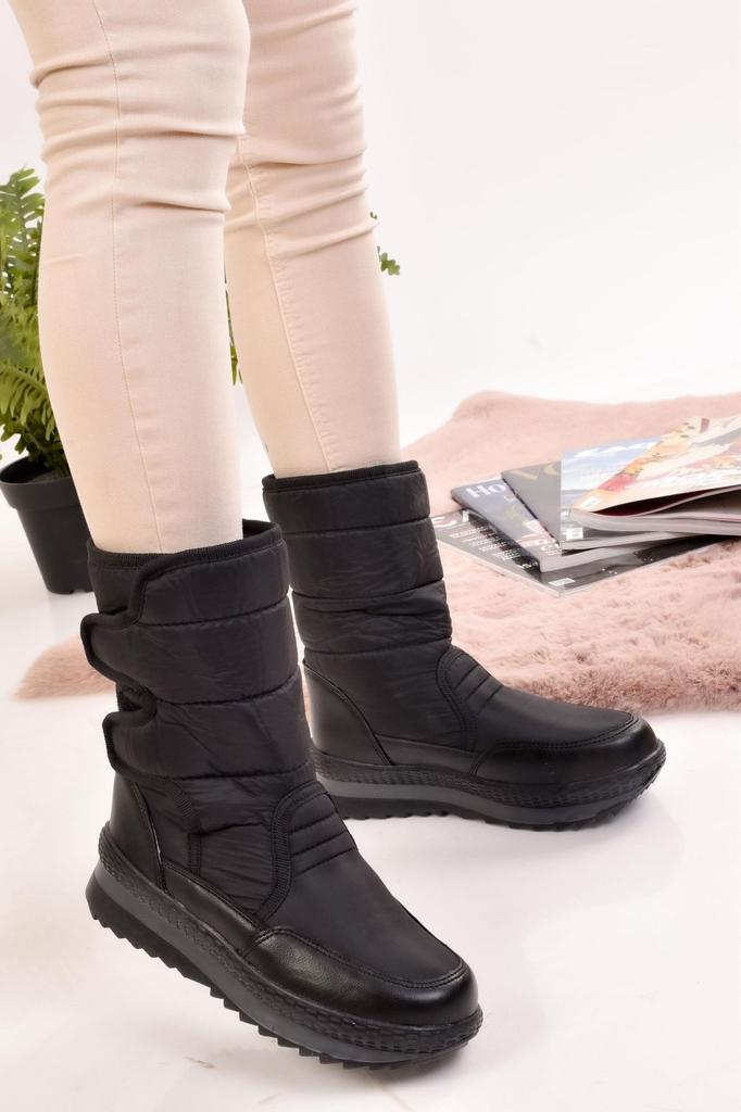 Women Modern Stylish Fashion Boots Unisex Snow Boots Thermal Fur Lined Velcro Non-Slip Sole Boots