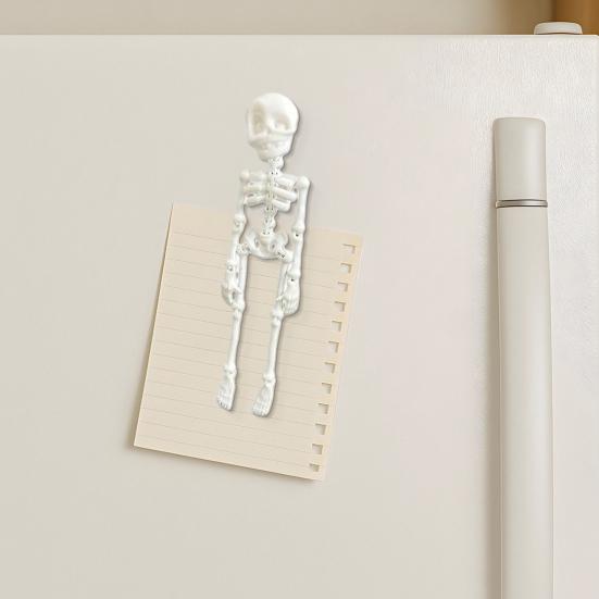 Poseable Skeleton Refrigerator Magnet Halloween Skeleton Figurine with Movable Joints Articulated Gothic Skeleton Magnetic Fridge Decoration Ornament