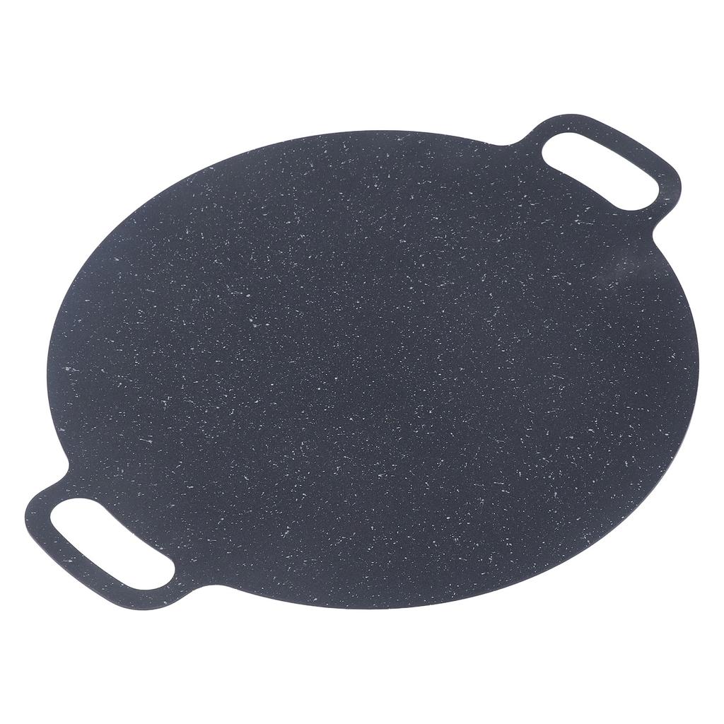 Okrągły talerz do grillowania nieprzywierający patelnia do smażenia BBQ z szczypcami do żywności i rękawicami ochronnymi 30 cm /