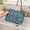 huaqianguhh Bohemian Dish Drying Mat, Super Absorbent Diatomaceous Earth Drainer Non-Slip Colorful Ethnic Heat Insulation Mat for Kitchen Counter