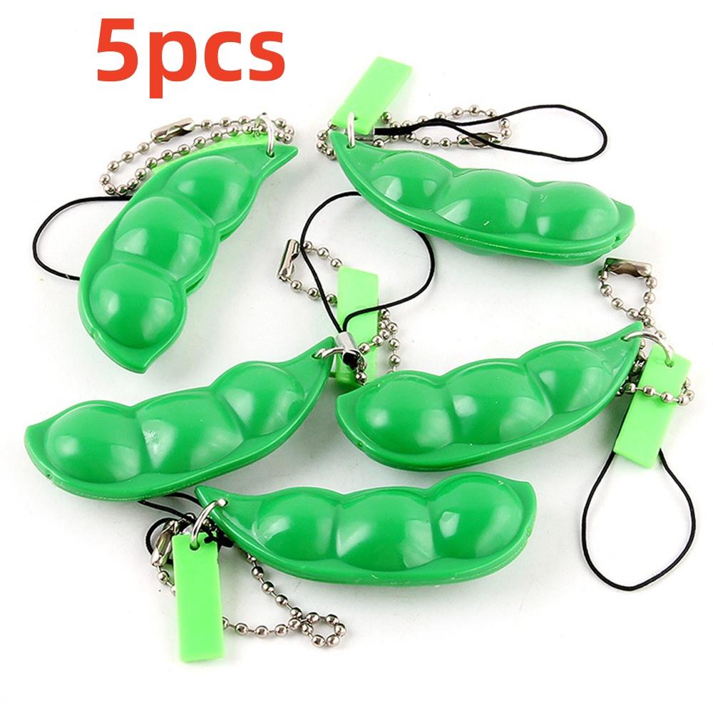 2-20pcs Fidget toy bag Portachiavi stress relief Edamame toy squeeze pea keychain cute stress adult toy keychain