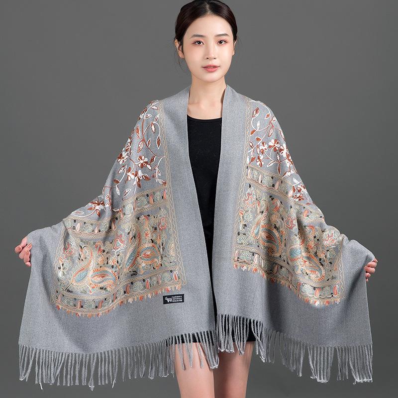 70 * 200cm Autumn And Winter New Women'S Solid Color Versatile Simple Tassel Imitation Cashmere Double-Sided Scarf Warm Scarf Atmosphere Shawl