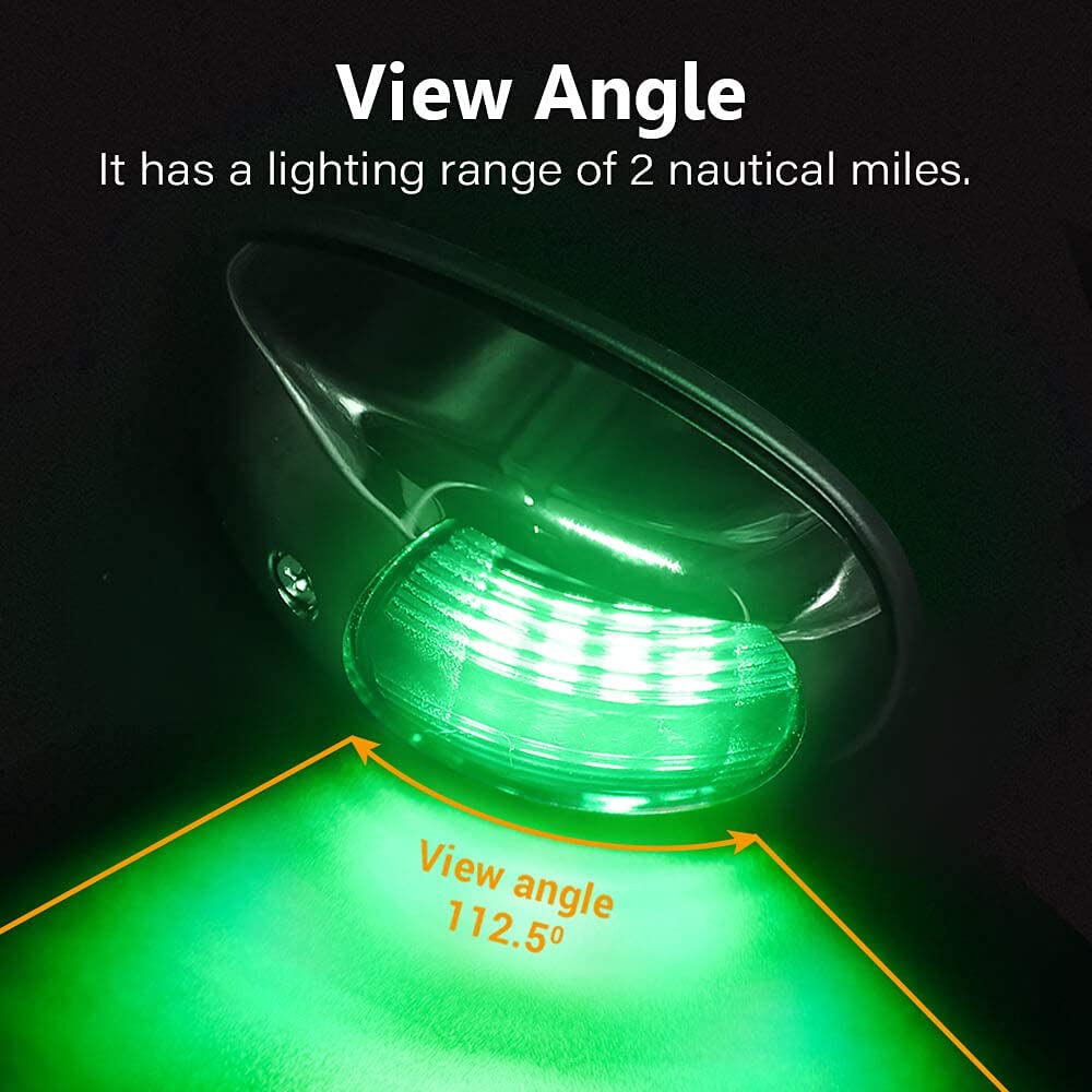 Yacht Navigation Light Waterproof LED Marine Sounding Light Navigation Light Red and Green Marine Light 12V 24V 2 PCS