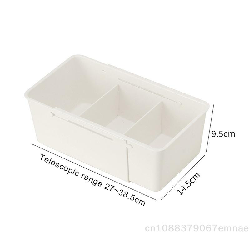1PC Telescopic Pull-out Storage Box Drawer Plastic Organizer for Bedroom Study Cosmetic Partition Home Storage Solution