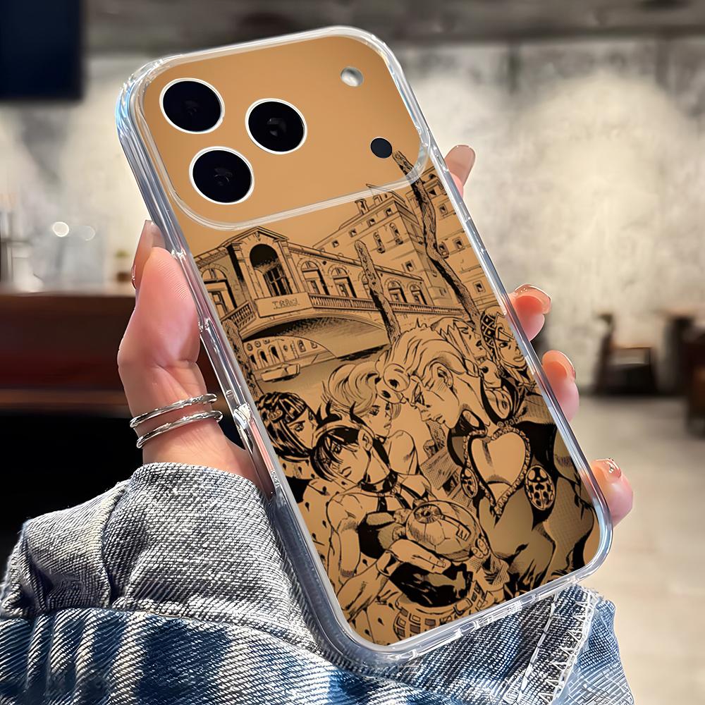 Anime JoJo Bizarre Adventure Phone Case For IPhone 17 16 Pro Max 15 14 13 11 12 Mini Xs X Xr 7 8 Plus Se Transparent Cover