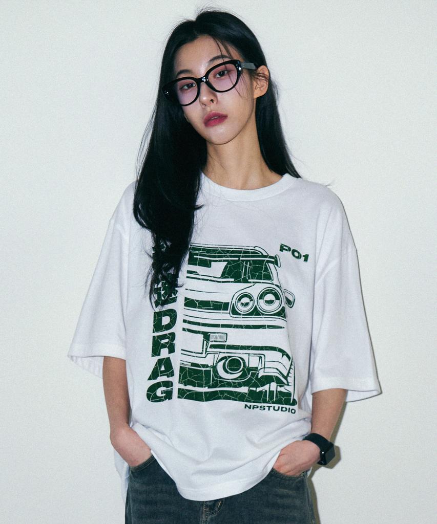 NP STUDIO [2Pack] P01 Drag Logo Oversized T-Shirt 3 Colors