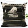 Cute Dog Printing Cushion Cover Cotton Linen Dog Throw Pillow Case For Sofa Decorative Pillowcase Cover Almohada Zt86