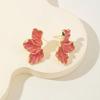 Retro Inspire Maple Leaf And Flower Earrings With Oil Drip Detailing Portable for Enhancing Fashionable Outfits