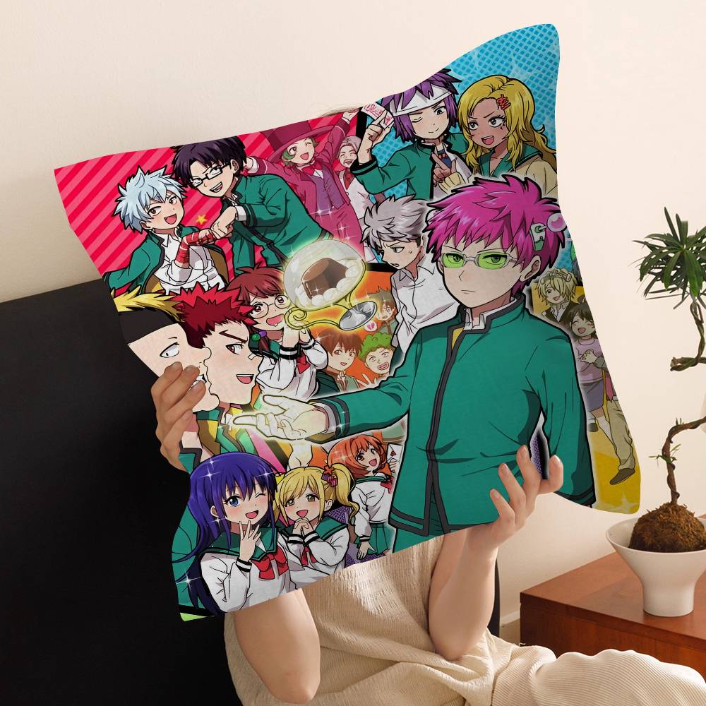 Saiki K Japanese Anime Pillow Gift Home Office Decoration Pillow Bedroom Sofa Car Cushion Coverpillow Case
