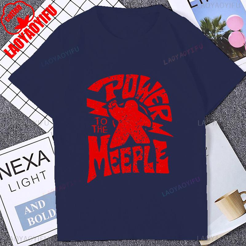 Power To The Meeple Funny Board Game Tshirt Casual Fashion Hip Hop Cotton Man T Shirt Breathe Summer Style Y2K Women T-shirt