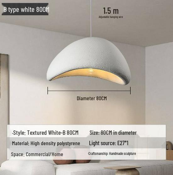 Japanese Cream Style Chandelier for Duplex Lofts, Restaurants, Bars, and Homestays