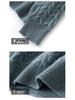Men's Pure Wool Half High Neck Thick Pullover - Solid Color Loose Casual Knitted Cashmere Sweater