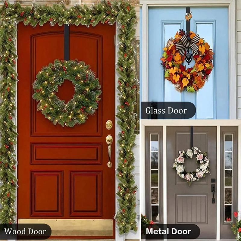 38cm Wreath Hanger For Front Door Black/White Metal Hook Multi-function Wreath Hanging Hook Christmas Easter Ornaments Hooks