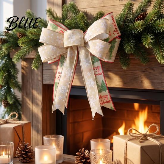 Christmas Tree Bow Decorations Bows for Wreath Merry Craft Ornaments Winter Sturdy Webbing Gift Toppers Decoration Holiday Tree Front Door,