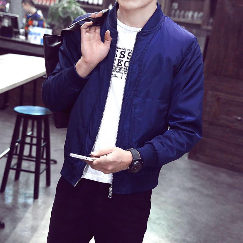 Arrivo Primavera Autunno Giacche da uomo Cappotti di moda solidi Maschile Casual Slim Colletto alla coreana Bomber