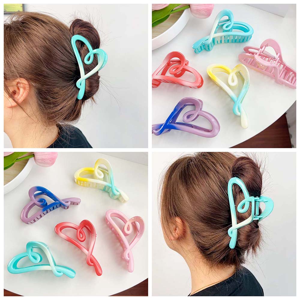 

Hollow Love Heart Love Heart Hair Claw Hair Accessories Heart Hair Clips Hair Grab Clip Daily зелёный