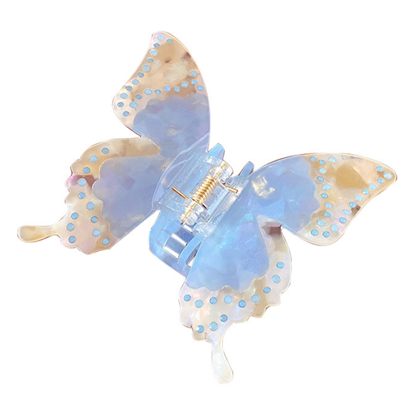 

Princess at Large Hair Clips Crystal Butterfly Non-Slip Cute Strong Hold Catch Barrettes Hair Styling Tool синий