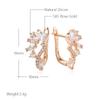 Fashion Natural Zircon English Earrings For Women Luxury  Rose Gold Color Party Wedding Jewelry  Alentines Gift