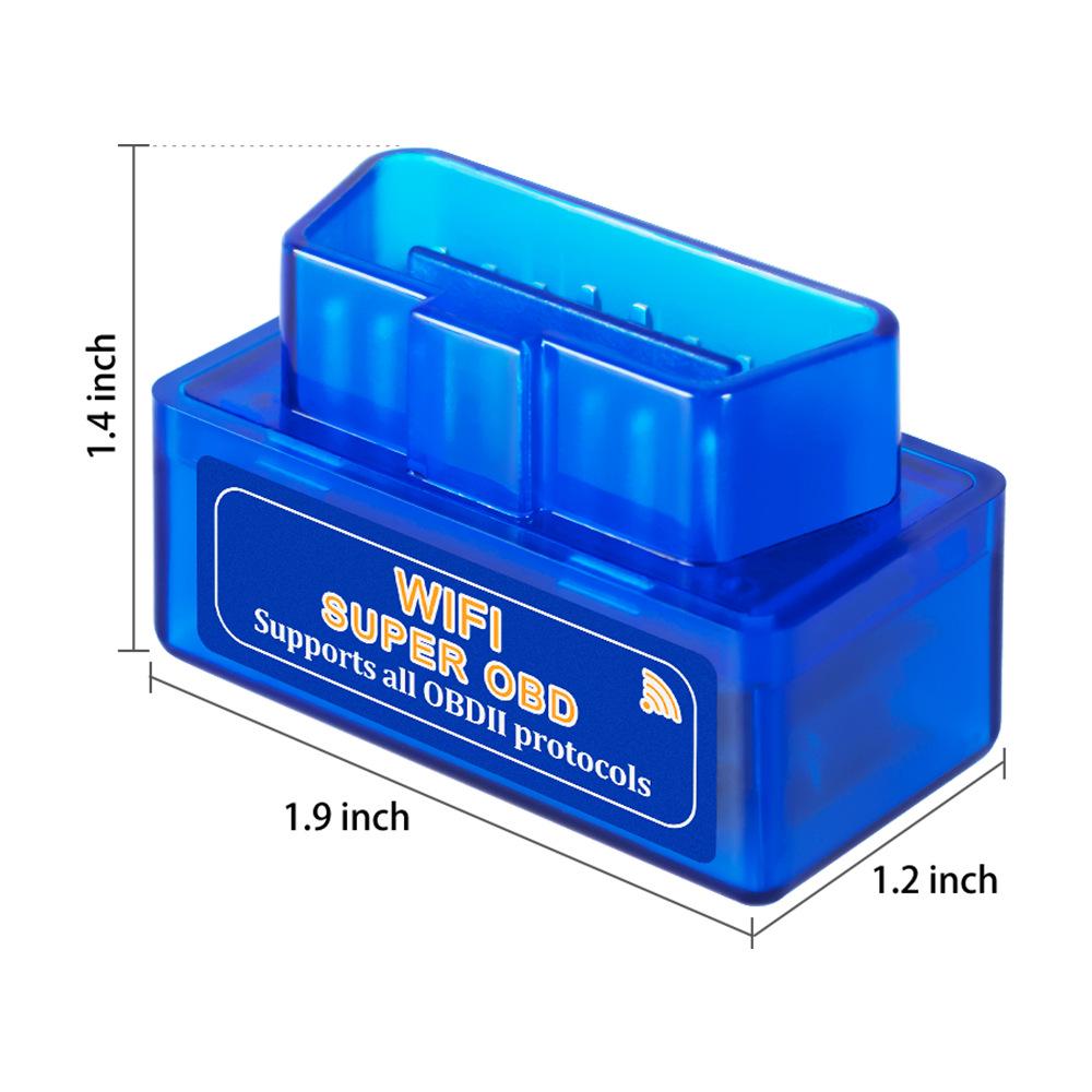 Super Mini WiFi ELM327 OBD2 Car Scanner V1.5 Blue