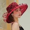 Damernas Vintage Prickig Organza Solhatt - Nätfascinator för Sommaren