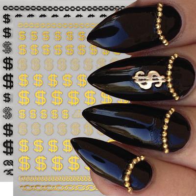 Nail Art Stickers, Cartoon Cute Laser Colored Snake Adhesive Nail Stickers