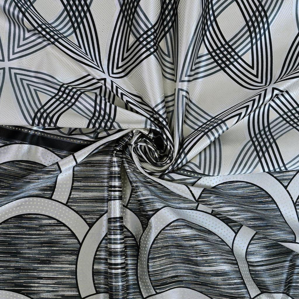 Pack of 2 Sea Ripple Polyester Window Curtains ,Dark Blue