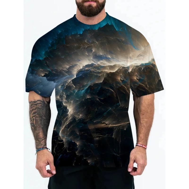 New Summer 3D Digital Printed European and American Adult Men's T-shirt
