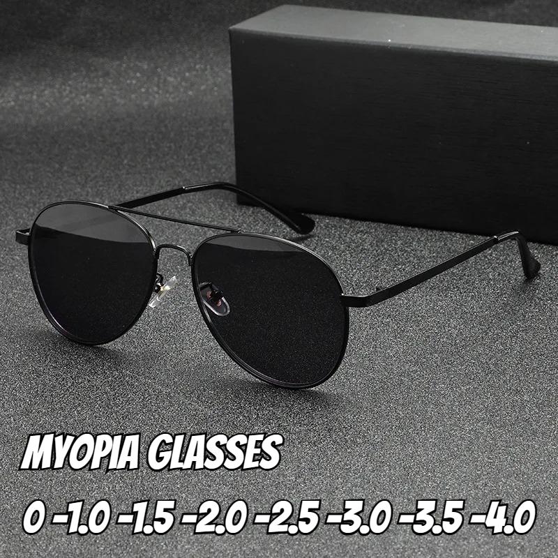 New Aviator Myopia Glasses Men'S Driving Driving Special Large Frame Sun Glasses Neutral Fashion High-Definition Myopia Glasses