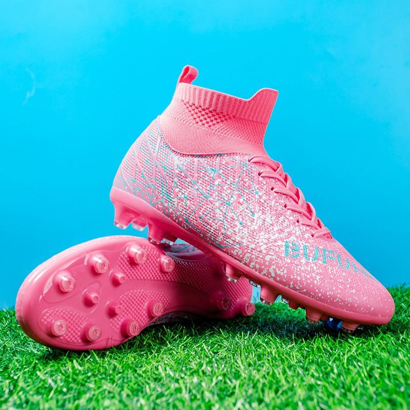 Unisex High-Top Fußballschuhe Bunt Outdoor Langstollen Sportschuhe Große Größe Jugend Sport Kinder Fußballschuhe