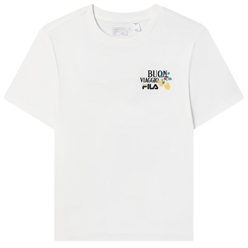 FILA Women s Embroidered Cotton Knit T-Shirt L