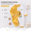 Body de Algodón Peinado para Bebé Manga Larga Mono Infantil Pelele de Animal Unisex Ropa Interior Térmica Cierre con Corchetes Suave Onesie para Recién Nacido Invierno Conjunto Cálido