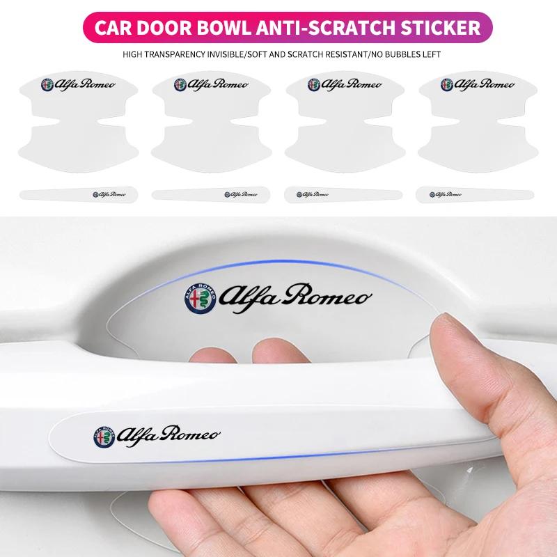 8pcs Transparent Car Door Handle Protector Stickers Protection Film for Alfa Romeo Giulia Giulietta Stelvio Mito Sportiva Mito