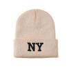 Solid Color Cold Cap Letter embroidery Knitted Skull Bonnet Winter Warm Knitted Beanies Hat  Unisex
